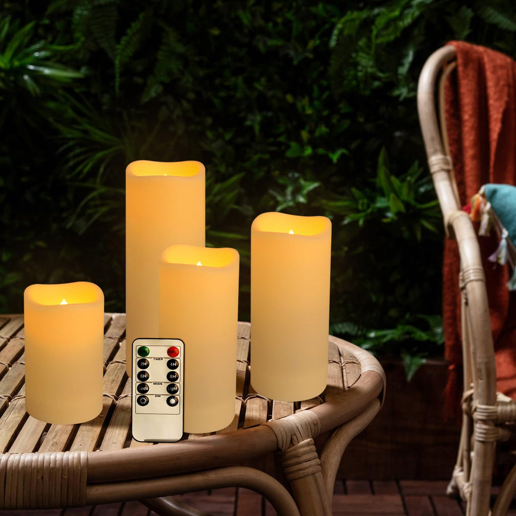 36 Pack Waterproof Flameless LED Candles - Outdoor Battery Operated Candles with Remote & Timer, Realistic Flickering