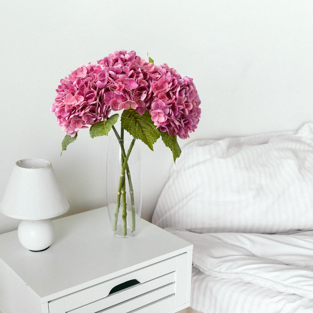 3PCS 21In Magenta Real Touch Artificial Hydrangea
