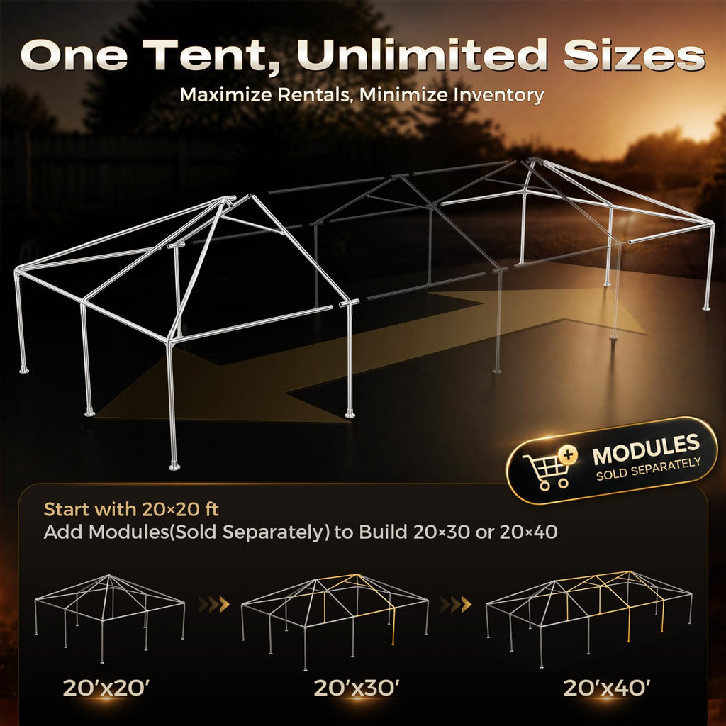 20x20 Heavy Duty West Coast Frame Party Tent, with Sides