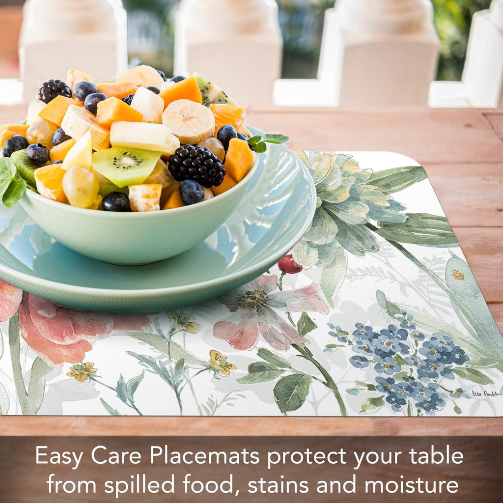 Spring Meadow Floral Reversible Easy Care Placemat 4 Pack - Set of 4
