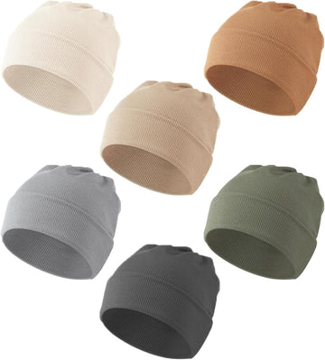 6 Pack Baby Beanie Hats for Infant Girls Boys
