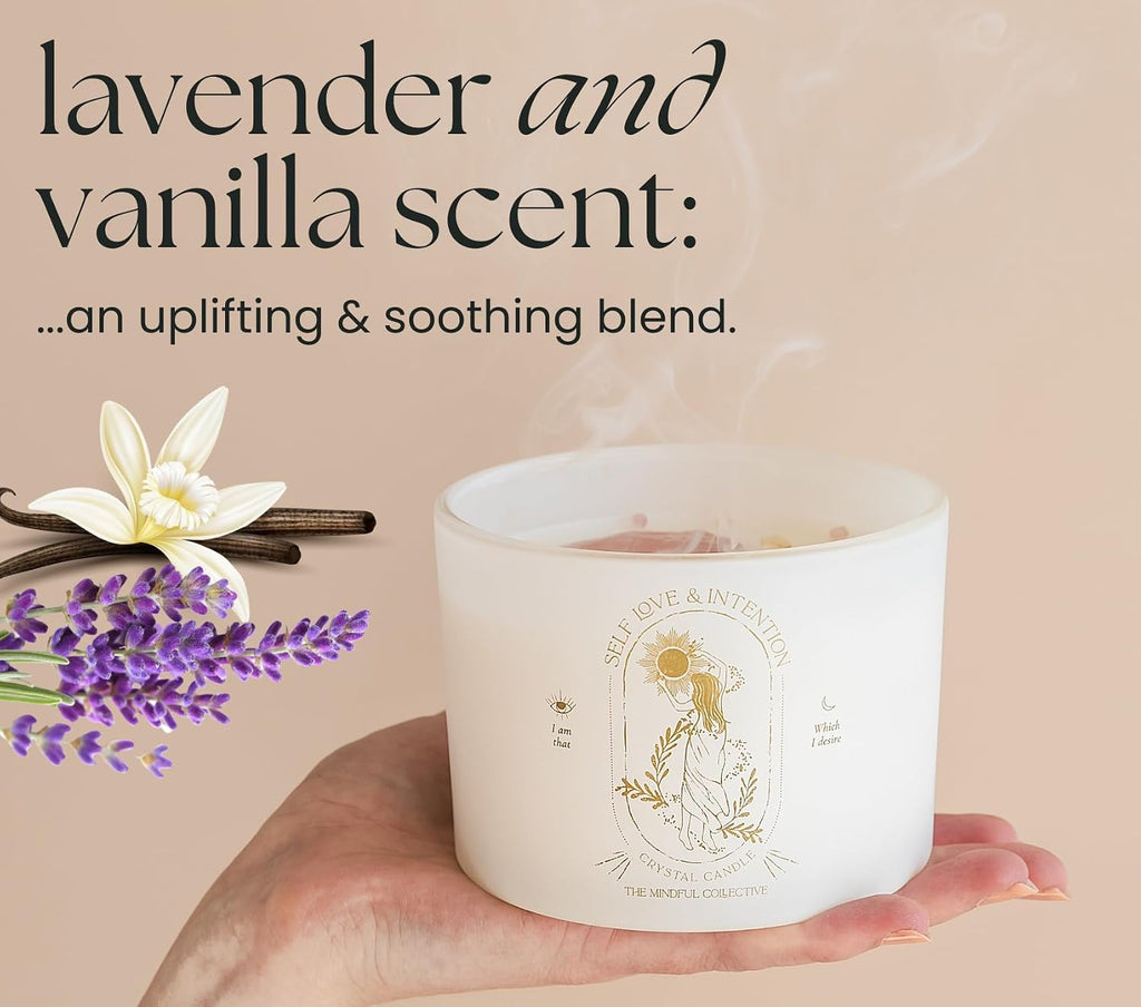 Large Crystal Candles for Women - 12oz Soy Candles that Crackle. Scented, Non-Toxic, Luxury Aromatherapy. - Set of 12