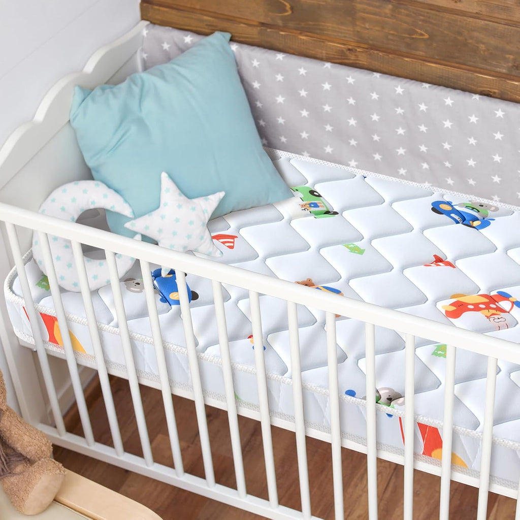 Premium Baby Mattress for Crib and Toddler Bed, 100% Knitted Fabric, Premium Fleece Surface-Hypoallergenic, Soft
