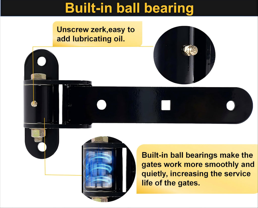 13" Heavy Duty Gate Hinges, 900 LBS Load Capacity, Thickened Solid Steel