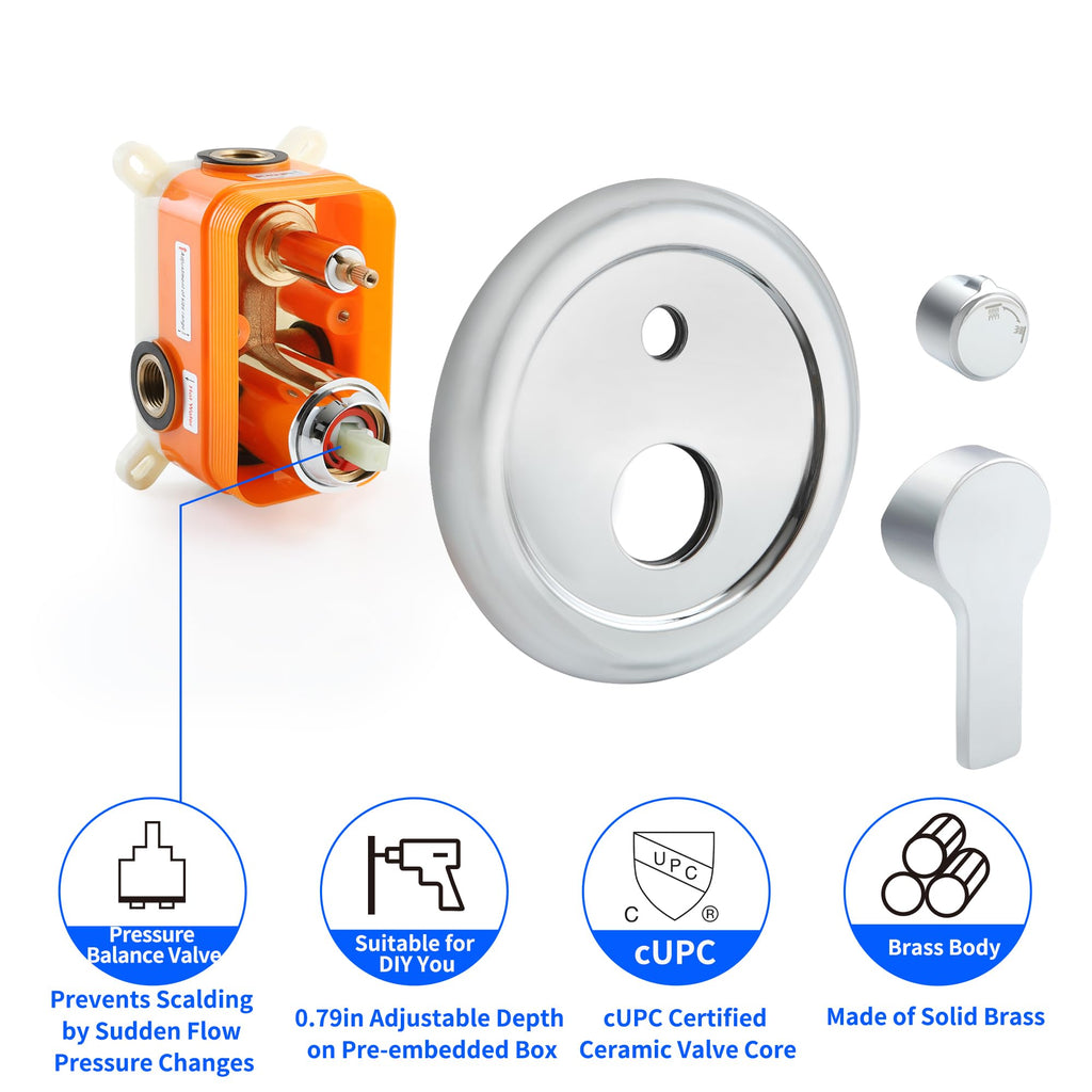 Rainfall Shower Head Set Wall Mount Shower System Vintage Shower Fixtures Set 8 Inch Overhead Shower Kit 2 Function