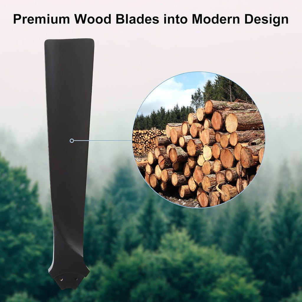 52 Inch Flush Mount Ceiling Fan with Lights, Low Profile Modern Ceiling Fan with Remote, Quiet DC Motor, 6-Speed