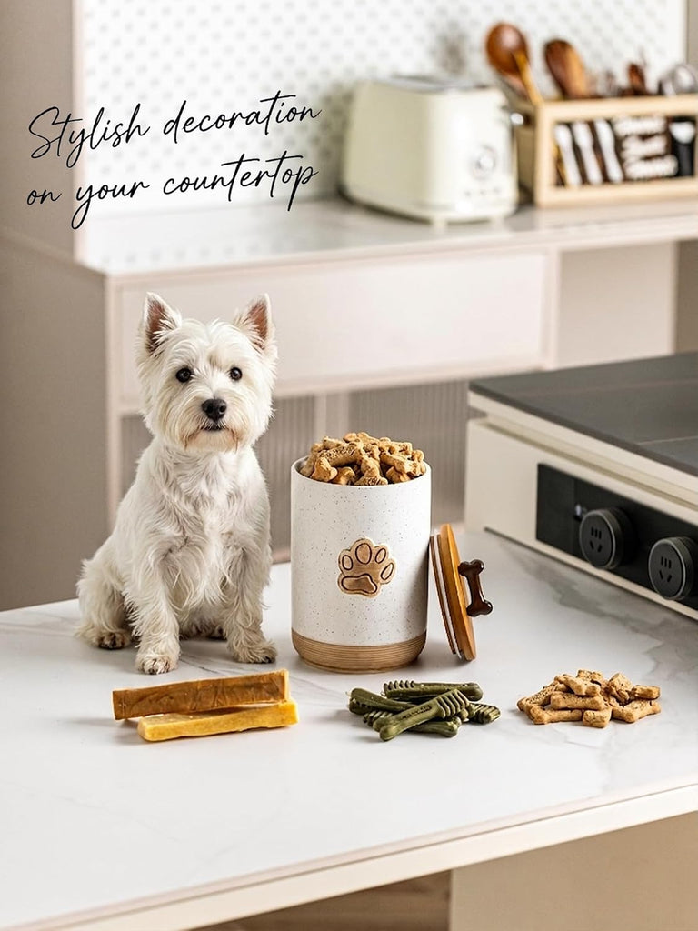 Dog Treat Container with Lid, Airtight Dog Treat Jar for Countertop