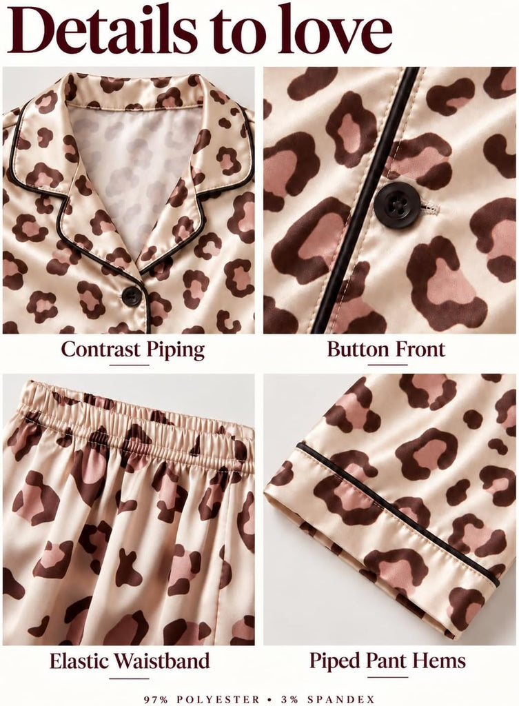 Girls Pajama Set, Coat Style Button Front
