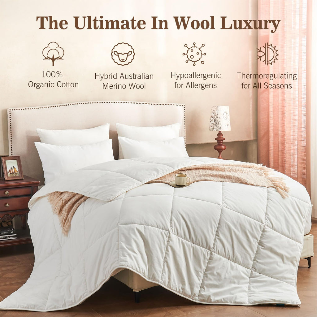 Hybrid Australian Wool Comforter with Organic Cotton Shell