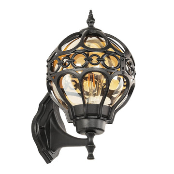 Globe Outdoor Wall Lights Fixtures, Anti Rust Black Sphere Porch Wall Light, Aluminum Waterproof Outside spherical
