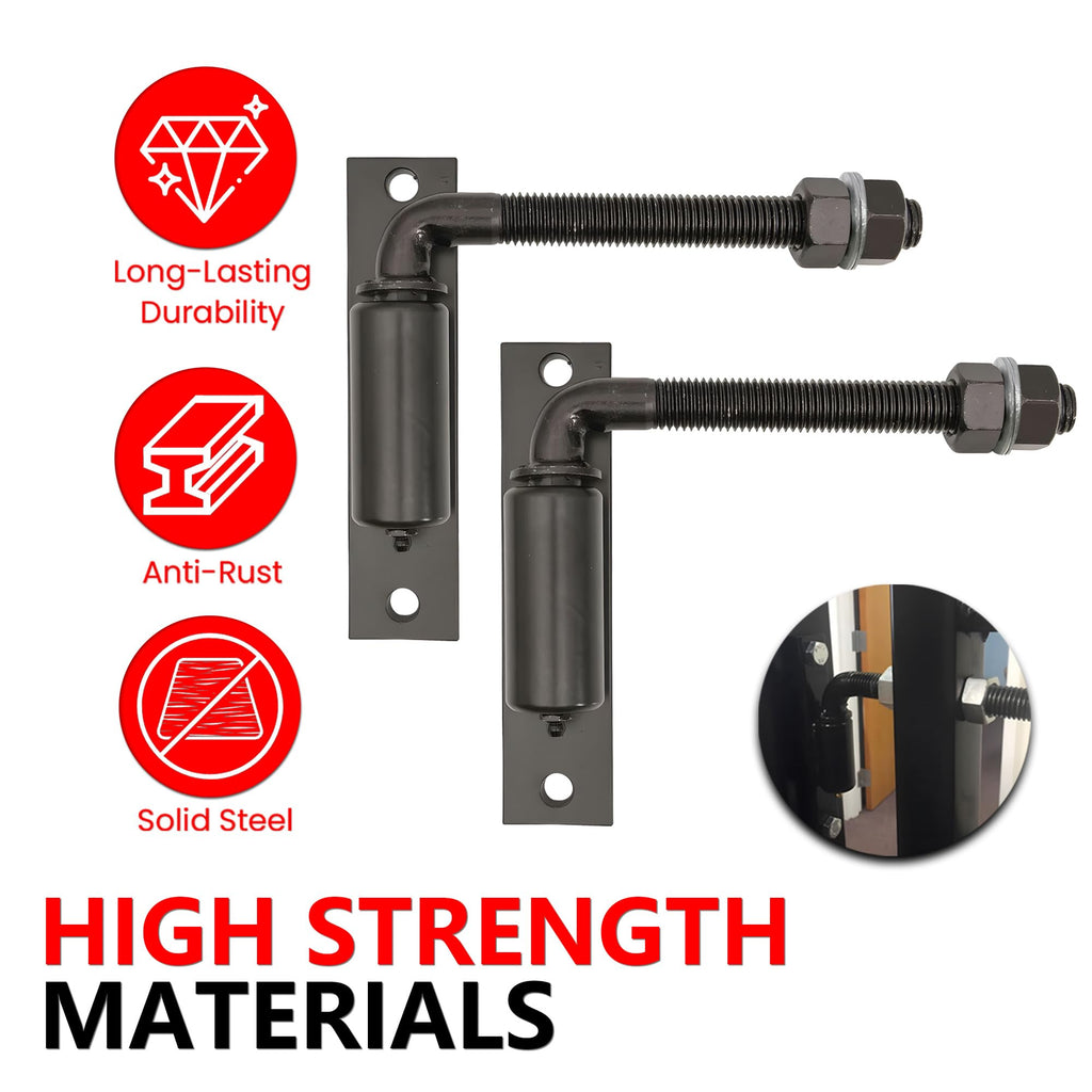 2 Pack J-Bolt Gate Hinge with Plate, Heavy Duty Welded Hinge for Doors Gates, Driveway Gates for Welding on Larger