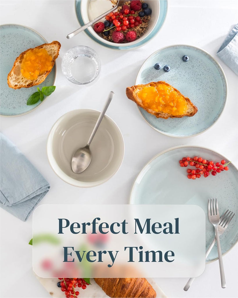 Stoneware dinnerware set 8 persons 32 pcs - Modern style plates and bowls set ceramic