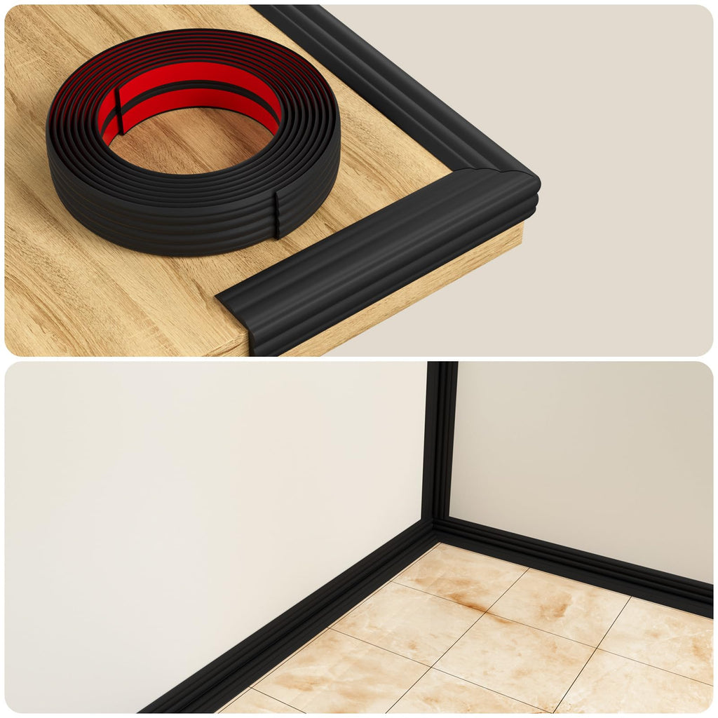 Wall Corner Protector Trim, 40 Feet Flexible Inside & Outside Guard, Peel and Stick Molding, Self-Adhesive Strip for