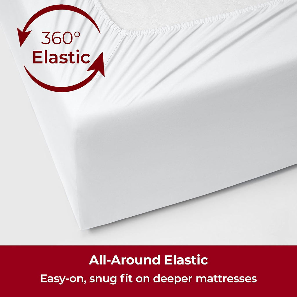 Extra Deep King Sheets - 4 PC Iconic Collection Bedding | Hotel Luxury, Ultra Soft, Cooling Bed Sheets - Wrinkle