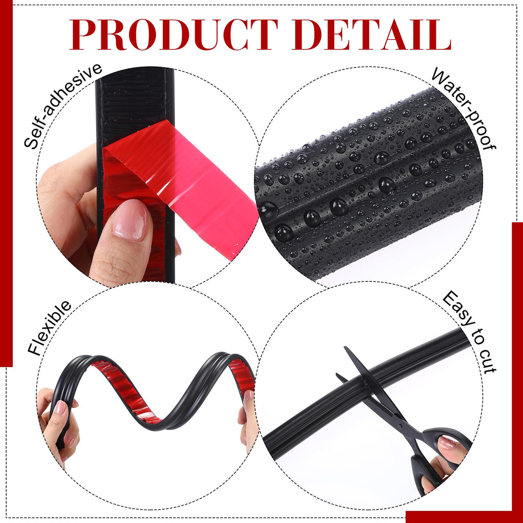19.7ft Peel and Stick Chair Rail, 0.91 Inch, Stylish, Black