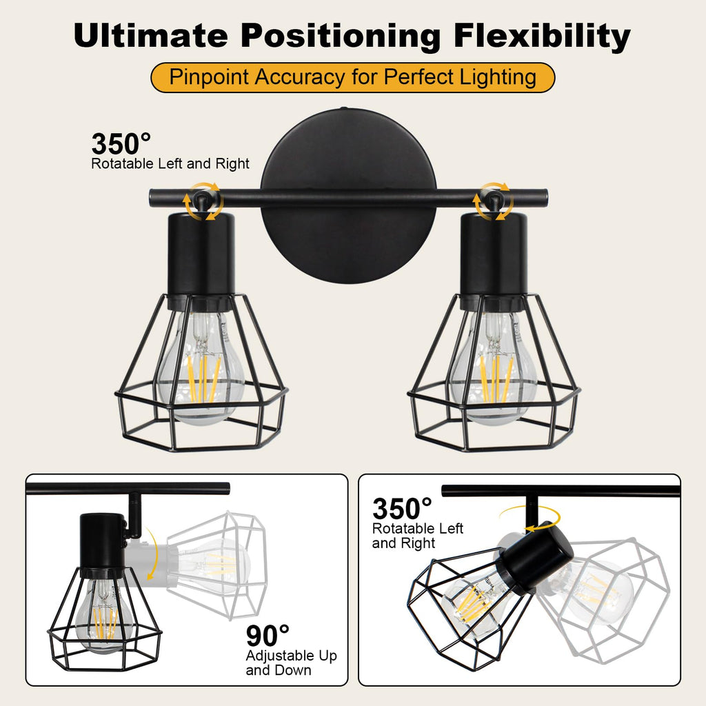 Track Lighting Black, Rotatable Ceiling Light Fixtures, E26