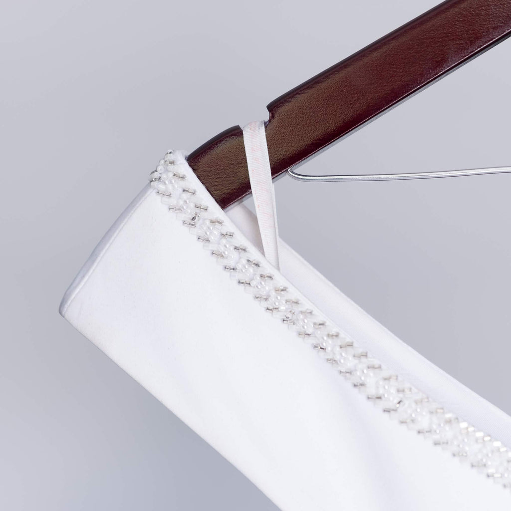 Mrs Wedding Dress Hanger, Wood and Wire Hangers for Brides (Mahogany)