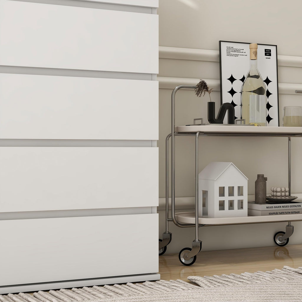 Modern Chest of Drawers, 4/5/6 Drawer Without Handles Floor Storage Drawer Cabinet Vertical Storage Organizer (5