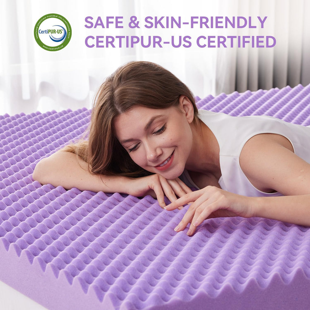 1.5 Inch Egg Crate Memory Foam Mattress Topper Queen Size, Soft Mattress Pad for Back Pain Relief, Bed Topper
