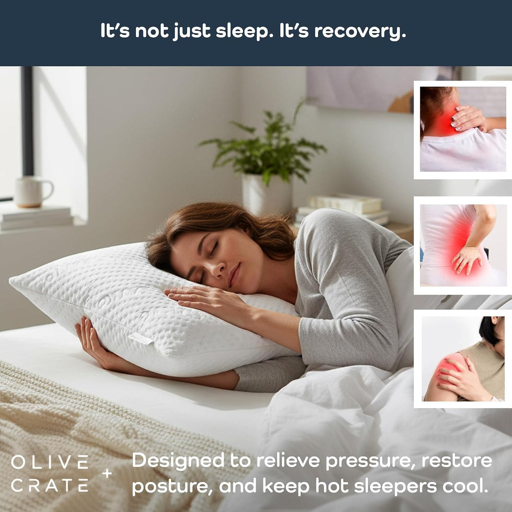 Adjustable Loft Shredded Memory Foam Pillow - Queen Size | BreathePureTM Breathable Pillow, Hypoallergenic