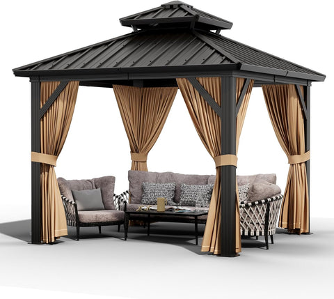 10x10 ft Double Roof Hardtop Gazebo