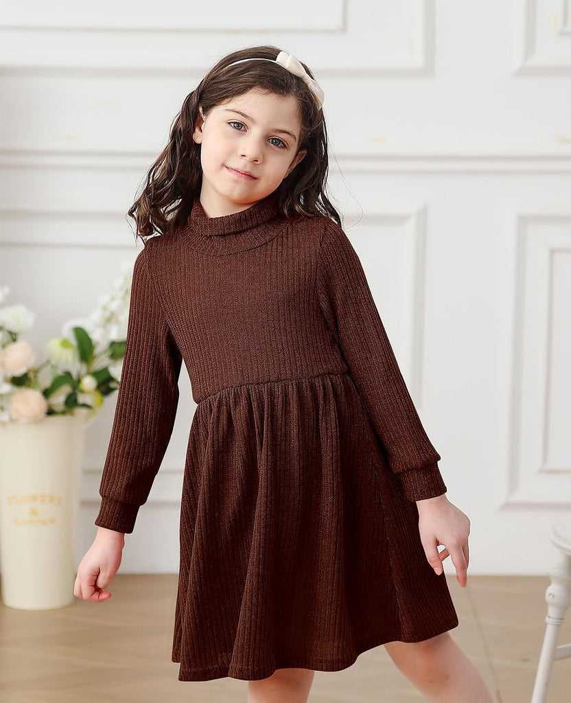 Toddler Girls Fall Clothes Soft Knitted Casual Dress