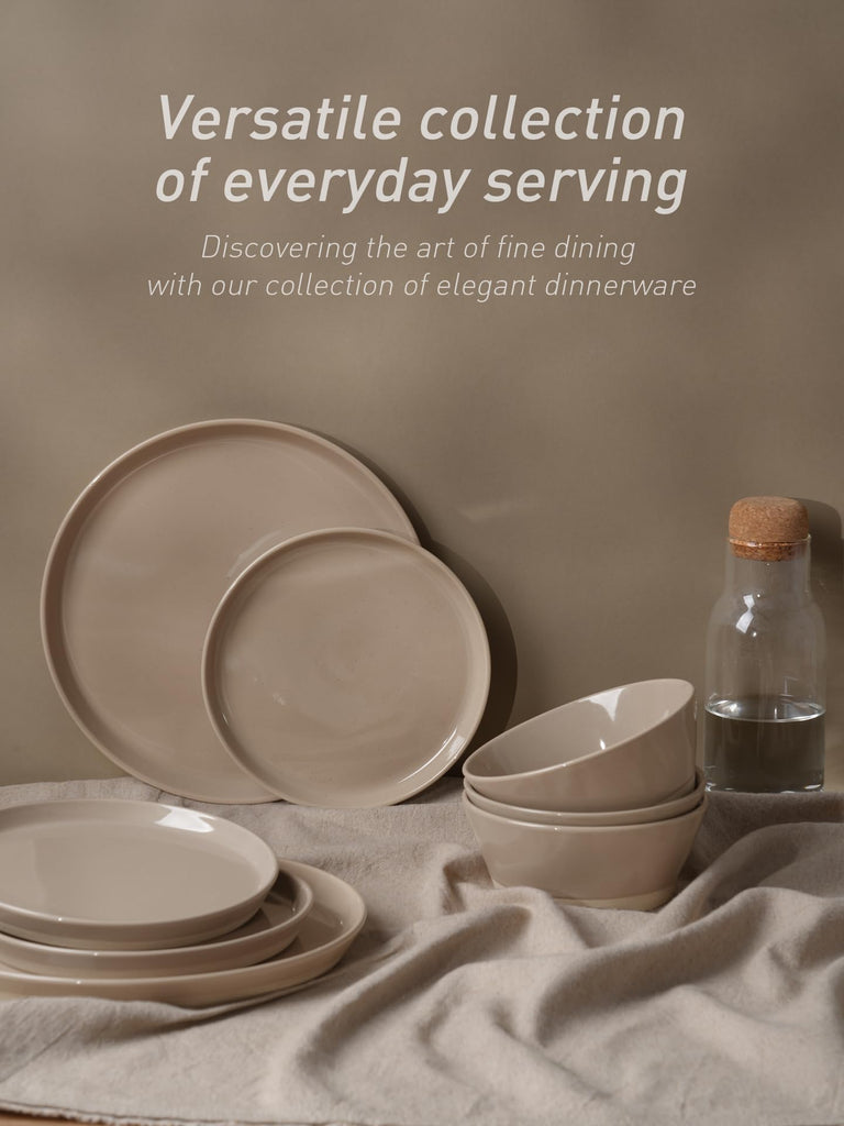 Saturn Dinnerware Sets for 4, 12 Pieces Stoneware Plates and Bowls Dish Set - Chip and Scratch Resistant, Microwave