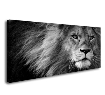 Canvas Prints Wall Art Grey lion Stretched Canvas Wooden Framed Bedroom and Office