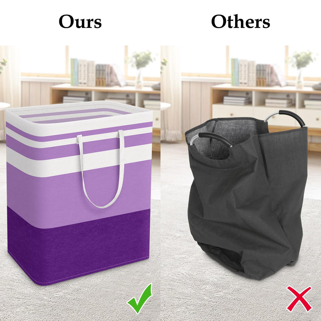 Basket Hamper, 125L Collapsible Clothes Storage, Purple