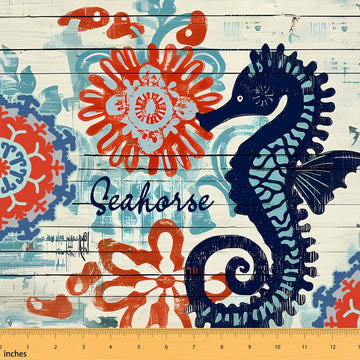 Seahorse Soft Not Stretchy Decor Boho Tie-Dye Fabric by The