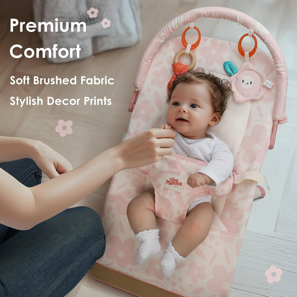 Portable Foldable Baby Bouncer with Ergonomic & Music, 0