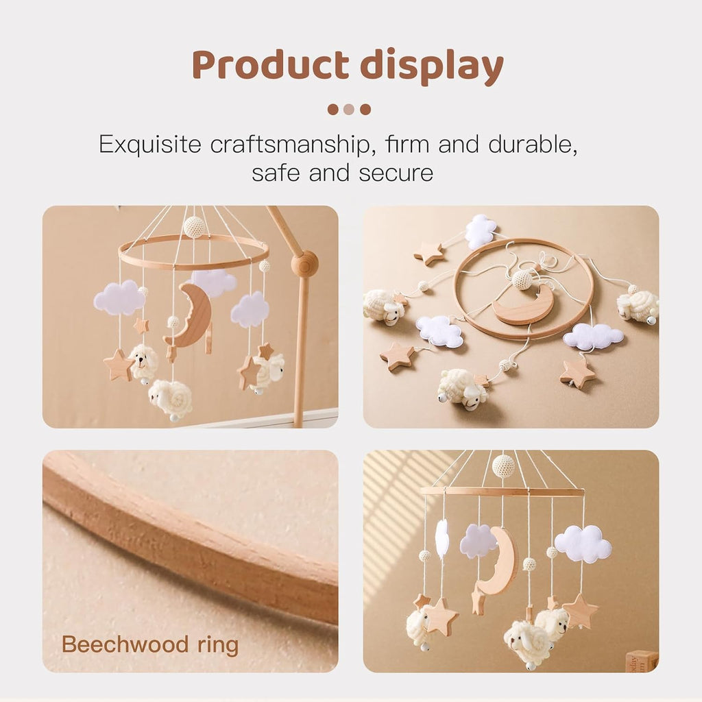 Baby Mobile for Crib, Montessori Baby Crib Mobile for Boys Girls for Bassinet, Nursery Decor for Infant Bedroom