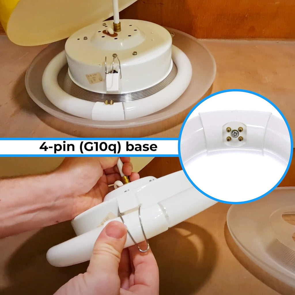 T9 Round Fluorescent Circline Lamp 22 Watts - G10Q 4-Pin Base - Ceiling Light Bulb with 4100K Cool White - 1250 Lumens