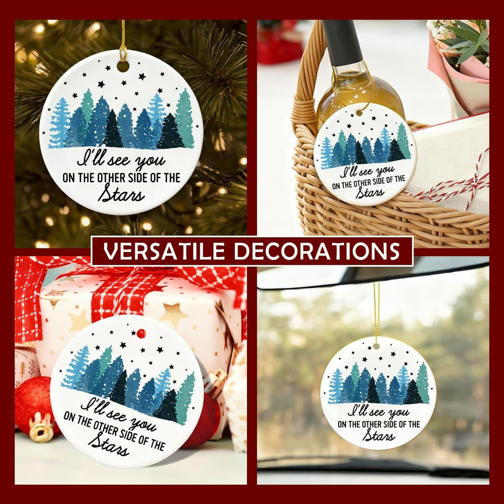 Memorial Ornaments - Sympathy Remembrance Bereavement Gifts for Loss of Loved Ones - Xmas Tree Ceramic Christmas