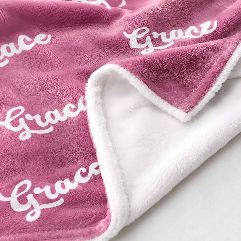 Ships Next Day, Personalized Baby Blanket with Name Custom Blanket with Letter Words Soft Plush Flannel Throw Blanket