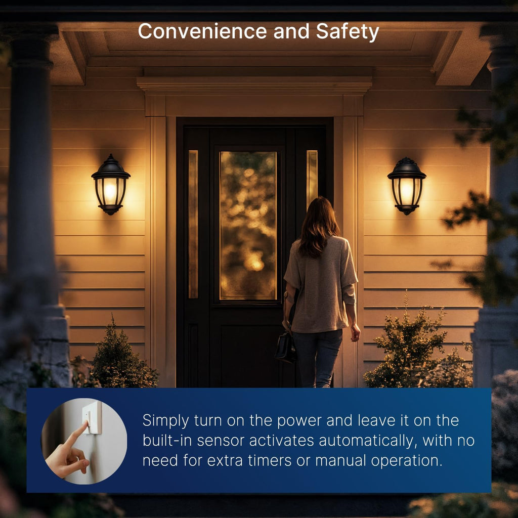 Dusk to Dawn Outdoor Sensor A19 LED Edison Bulbs, 9W (60W Eqv.), 800LM,Vintage Filament E26 Base, Auto On/Off