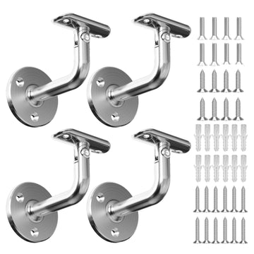 Handrail Stair Brackets 4 Pack, 316 Stainless Steel 180° Rotating Heavy Duty Hardware for 1-11/16 inch (42.4mm) Pipe
