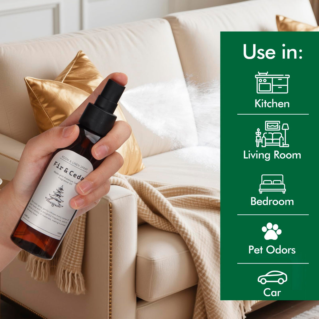 Fir & Cedar Room Spray, Concentrated Room Spray Fragrance, Long Lasting Air Fresheners, Bedding, Fabrics, Odor