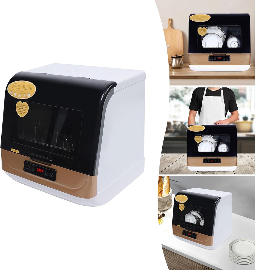 Portable Mini Countertop Dishwasher Automatic Dishwasher Air Dry Dishwasher Mini Dish Washer 7.8L/2gal Built-in Water