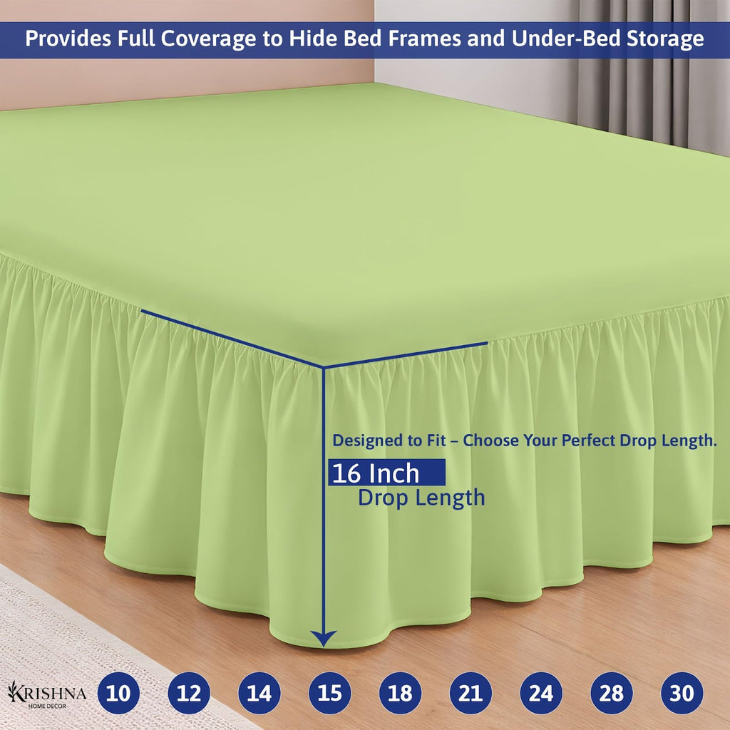 Ruffled Bed Skirt with Split Corners, 100% Microfiber Hotel Quality, 18 Inch Drop Dust Ruffle Gathered Bedskirt