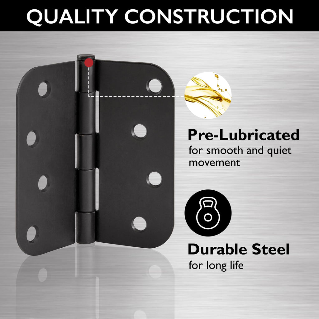 Interior Door Hinge, 4", Matte Black