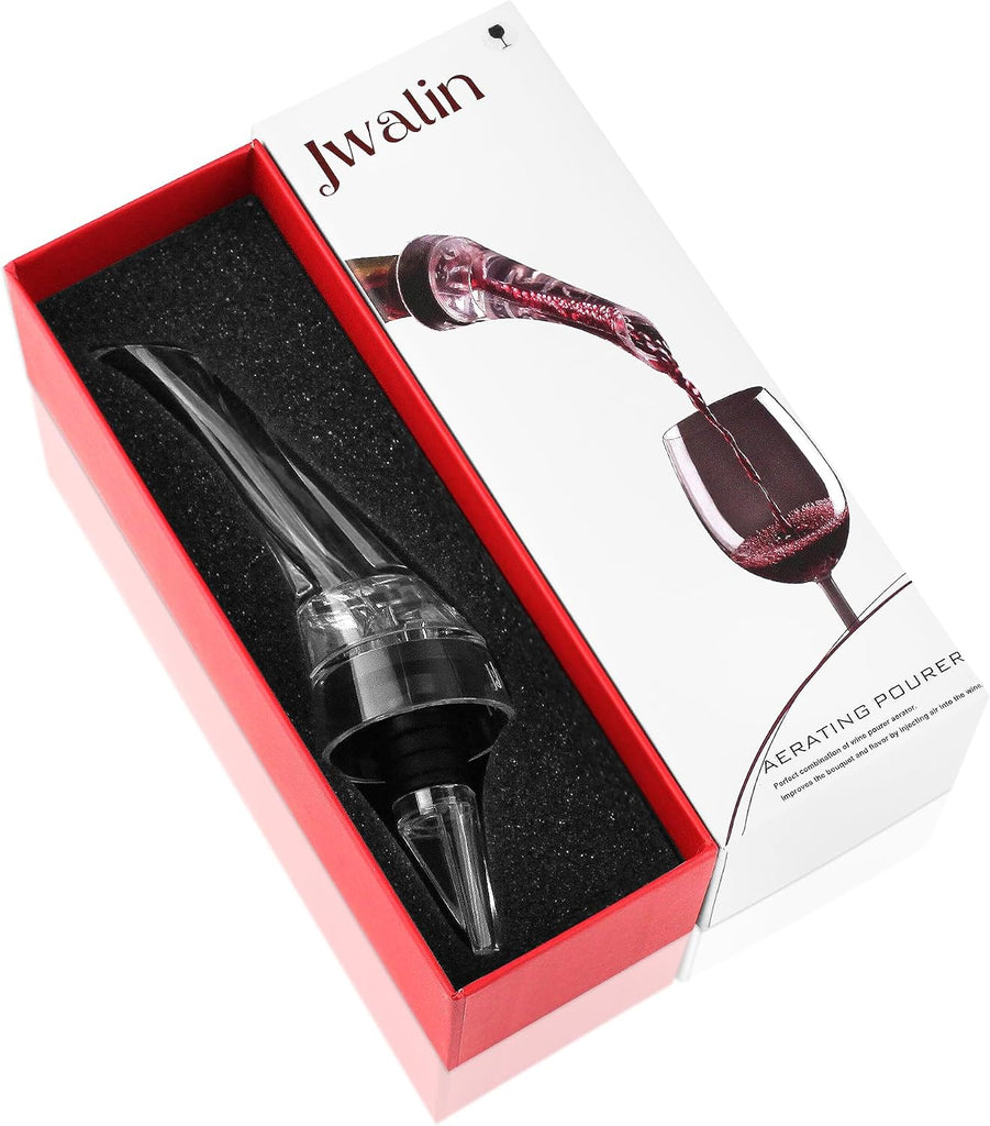 Wine Aerator and Pourer - Premium Air Decanter Spout to Enhance Wine Flavor & Aroma, No-Drip Wine Pourer Spout