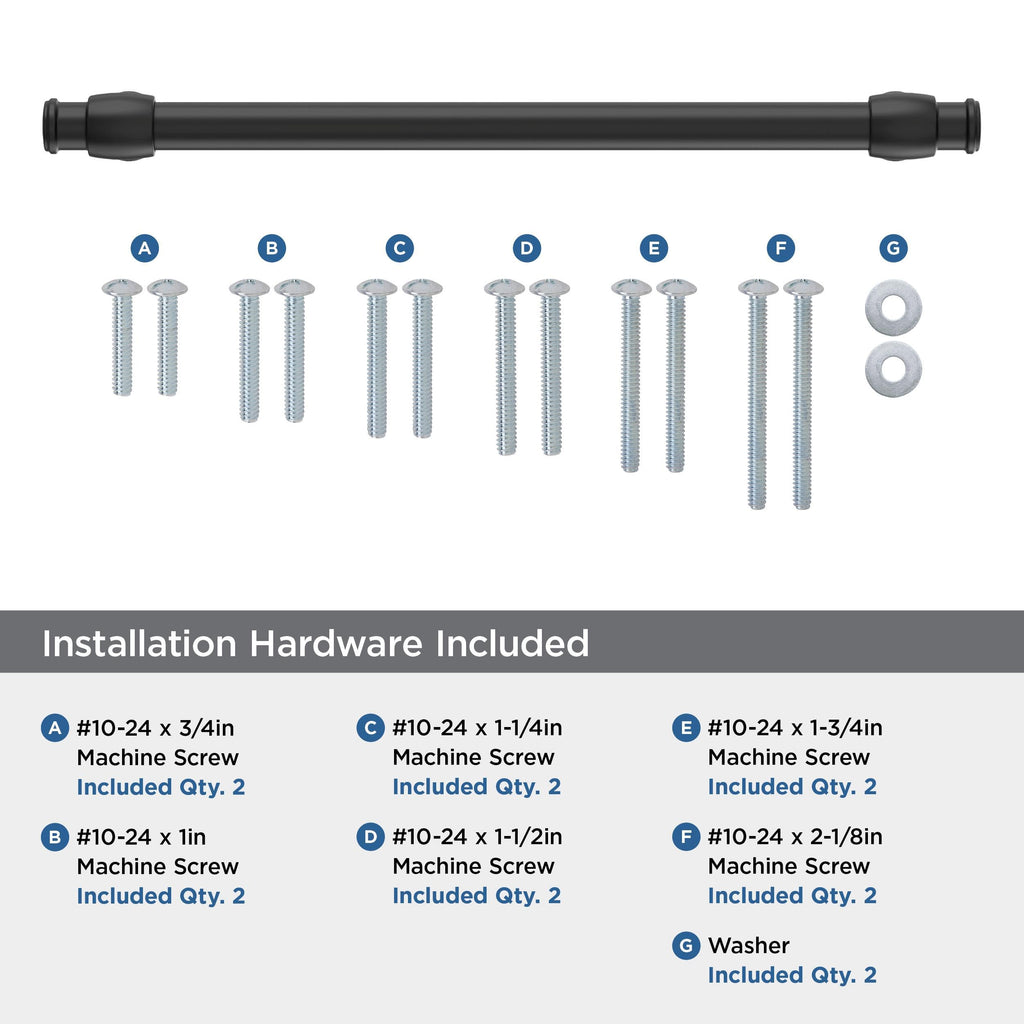 12" Winsome Matte Black Appliance Pull