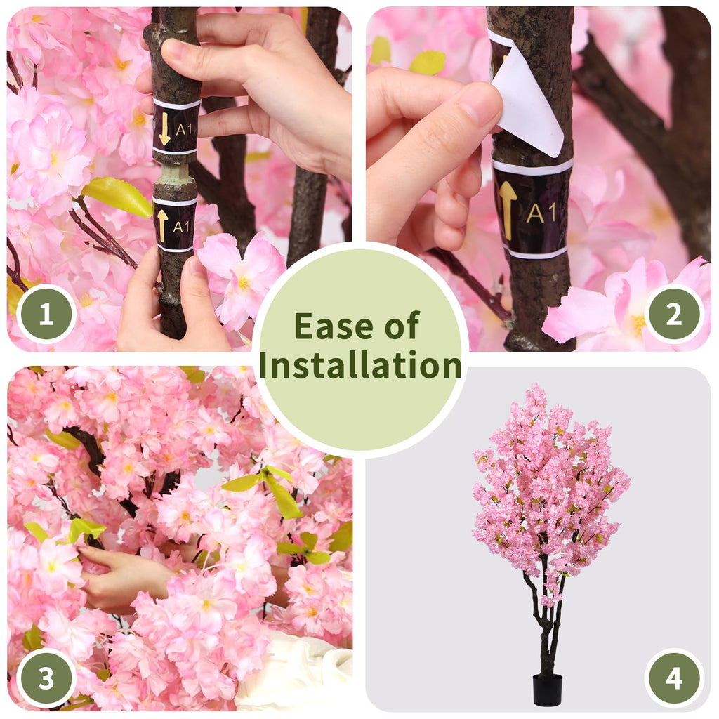 5.9ft Tall Pink Artificial Cherry Blossom Tree