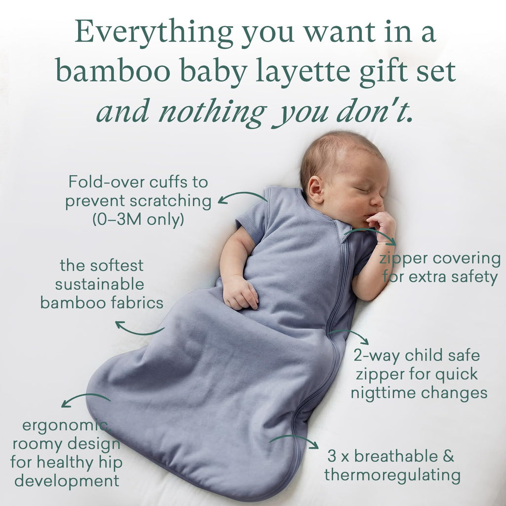Bamboo Newborn Clothes Gift Set: 21-Piece Deluxe Baby Boy Clothes Set, Premium Baby Layette Set, Infant Clothing