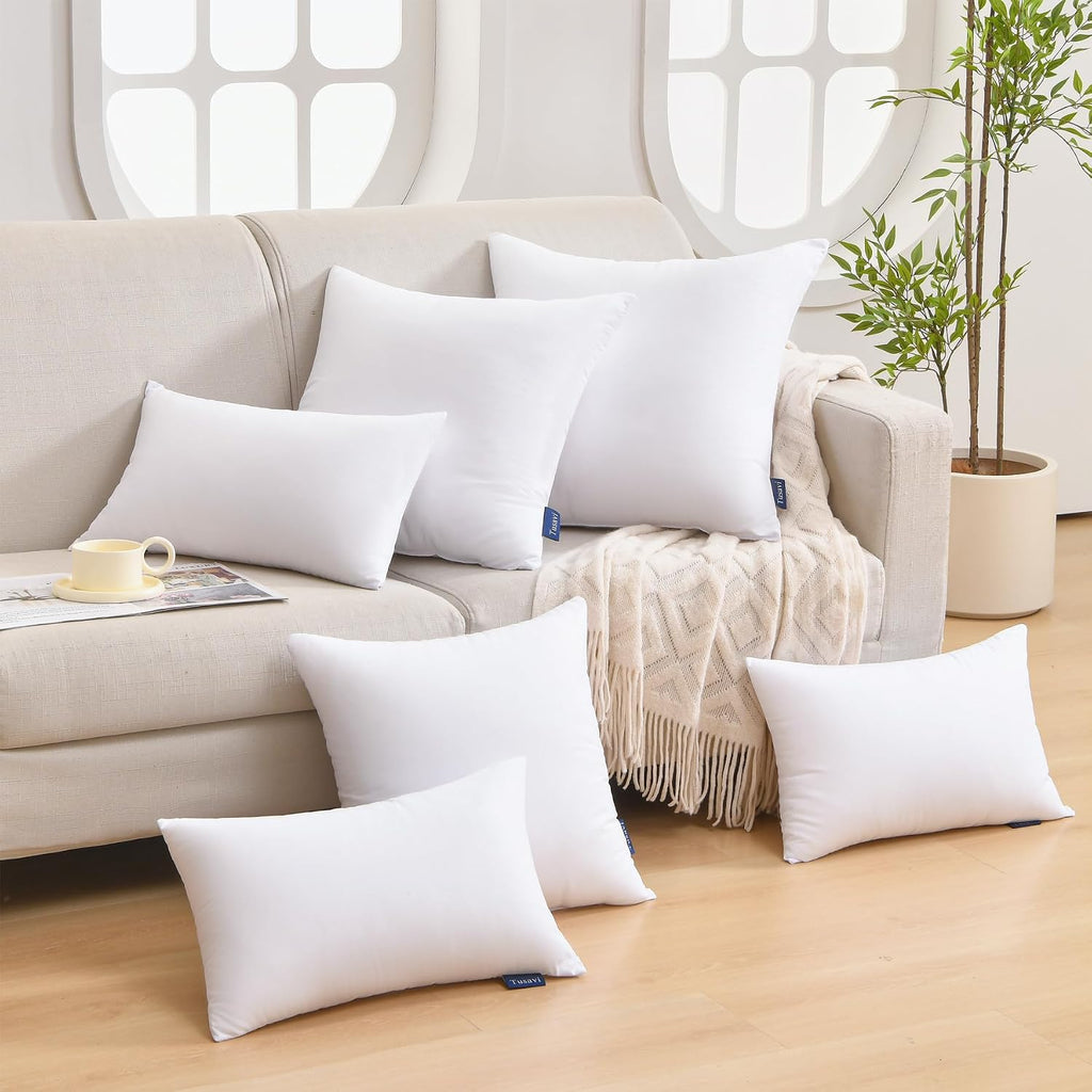 20 x 20 Throw Pillow Inserts() Firm & Fluffy Decorative Down Alternative 20 Pillows for Couch Sofa Bed Living - Set of 2