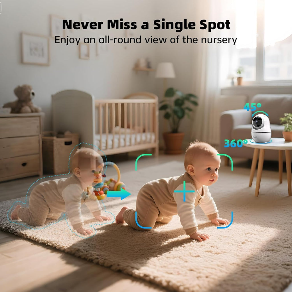 Inch 1080P Baby Monitor with 2 Cameras and Split Screen for Twins