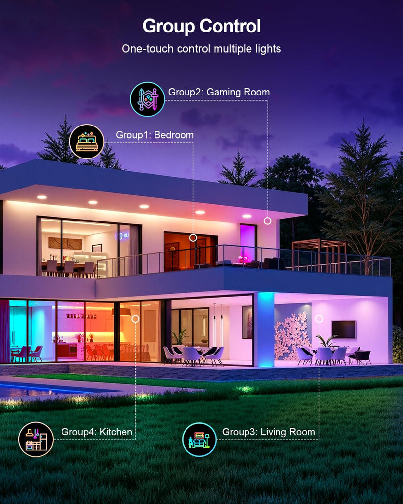 Smart Recessed Lighting 4 Inch Color Changing LED Recessed Lights