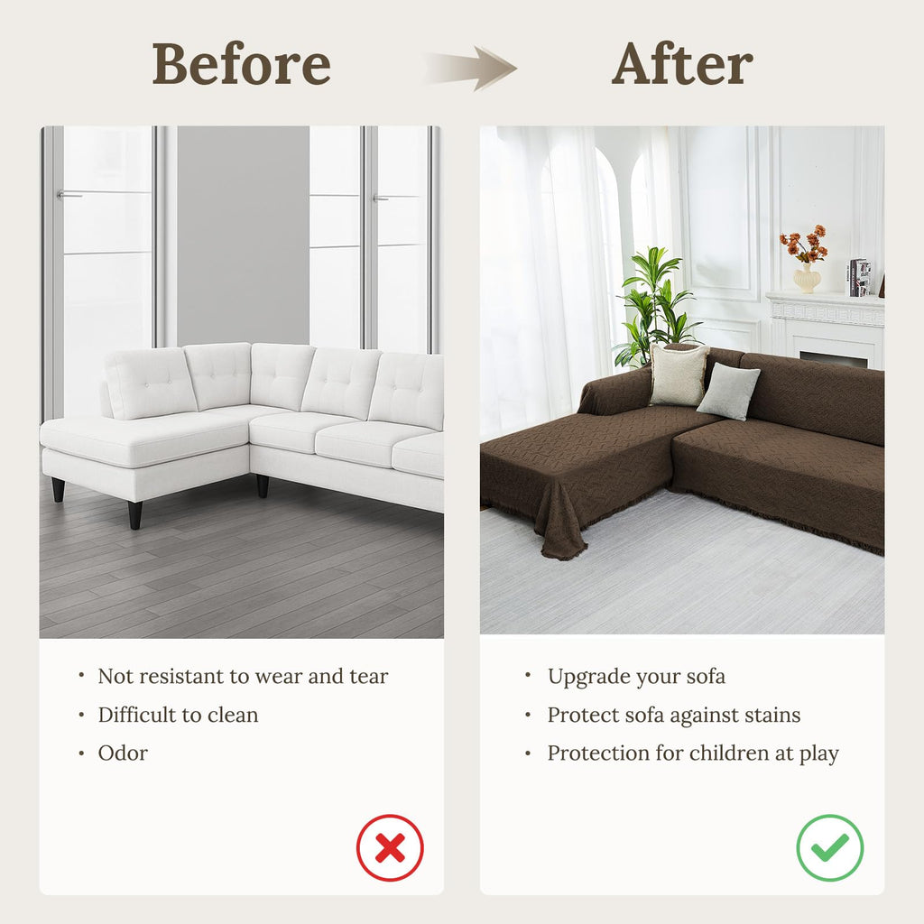 Sectional Couch Covers for Sectional Sofa L Shaped Couch Cover Blanket 2 Pieces Sofa Covers Sectional Couch Cover L