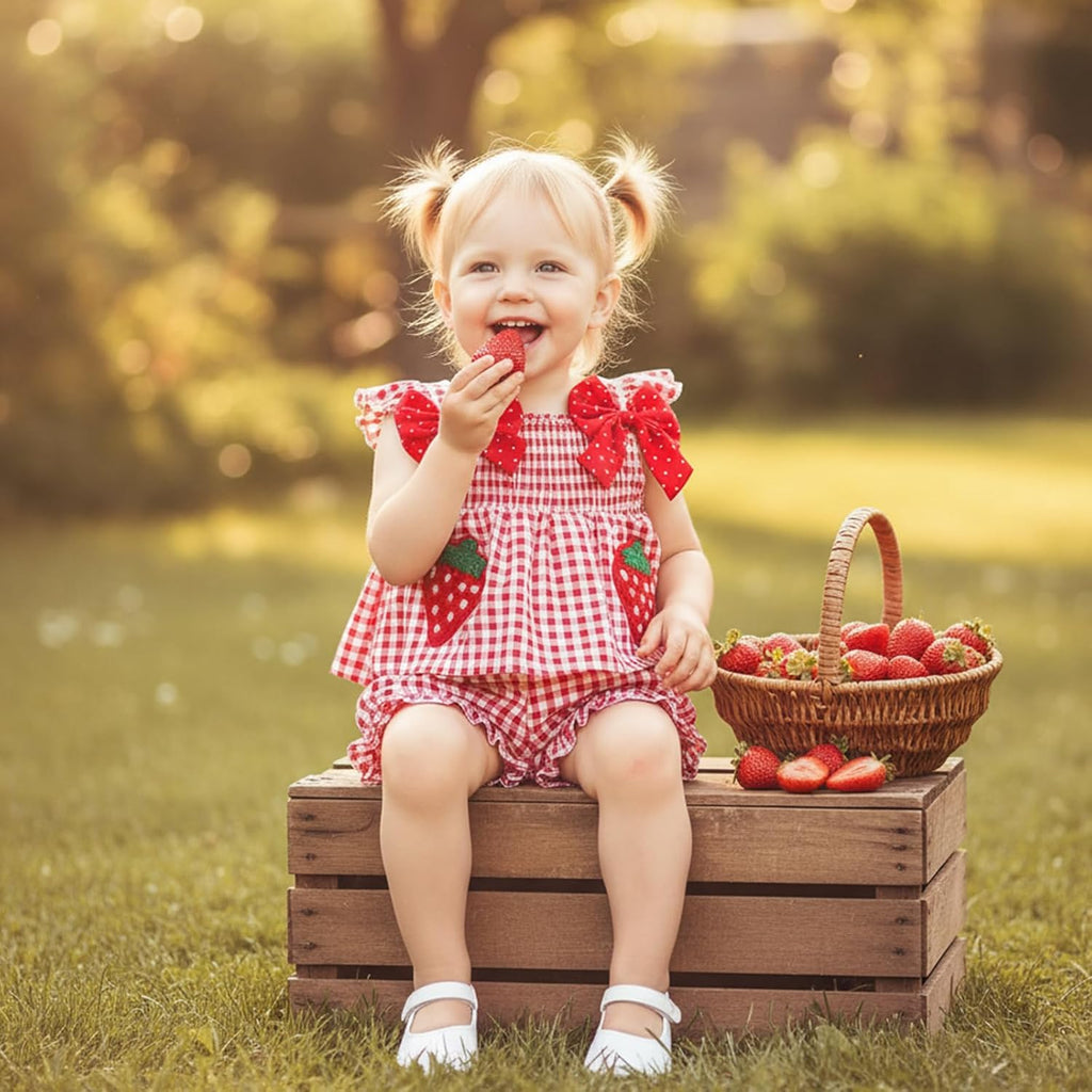 Toddler Baby Girl Summer Clothes Plaid Bows Tank Tops Shorts Set
